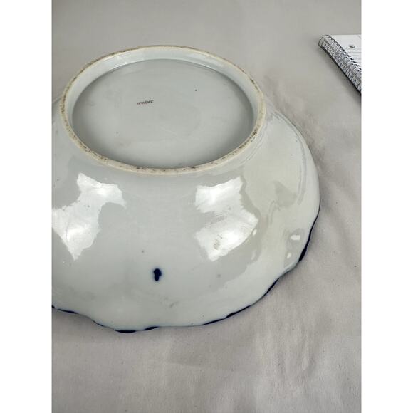 Japanese Antique China Cobalt Trim Geisha Floral Structure 1921-1941 - Picture 11 of 12